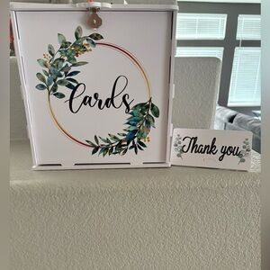 Floral Card Holder with Thank You Sign